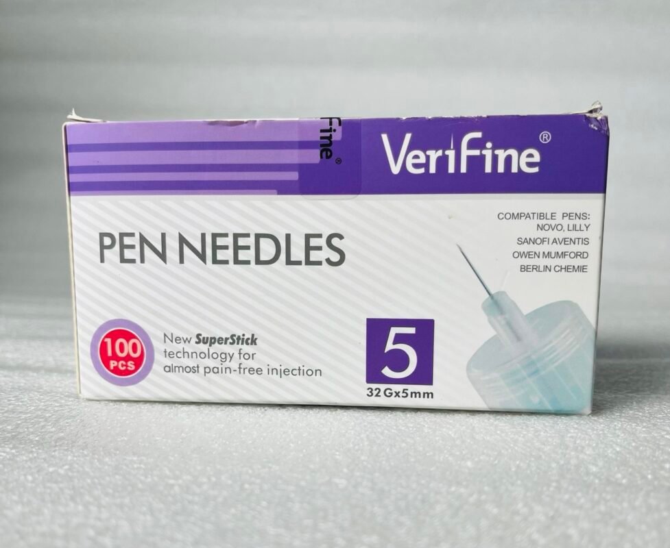 سنون قلم انسولين مقاس 5 مل ماركة فيري فاين VeriFine ( 100 سن )